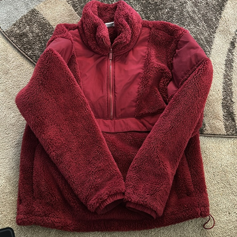 Pink 1/4 zip Sherpa jacket size medium